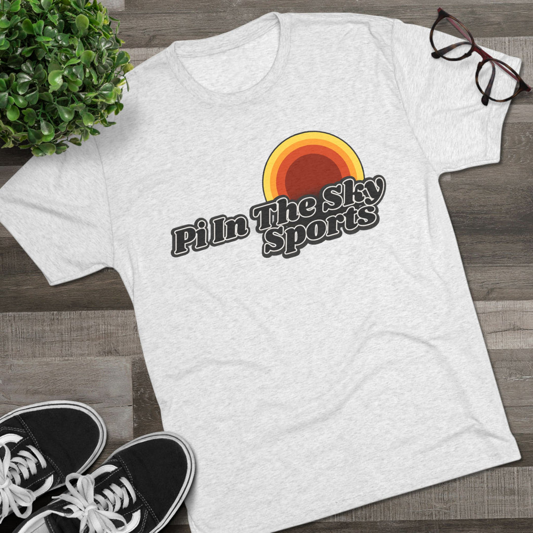 Pi In The Sky Sports Sunset Tee | Retro Crew Shirt | Vintage-Inspired Fan Apparel