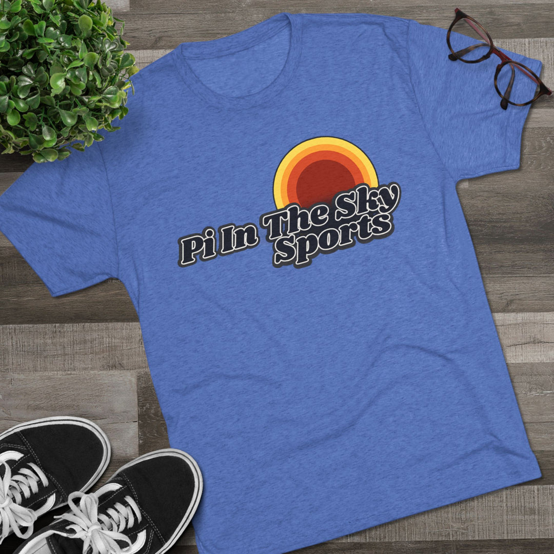 Pi In The Sky Sports Sunset Tee | Retro Crew Shirt | Vintage-Inspired Fan Apparel