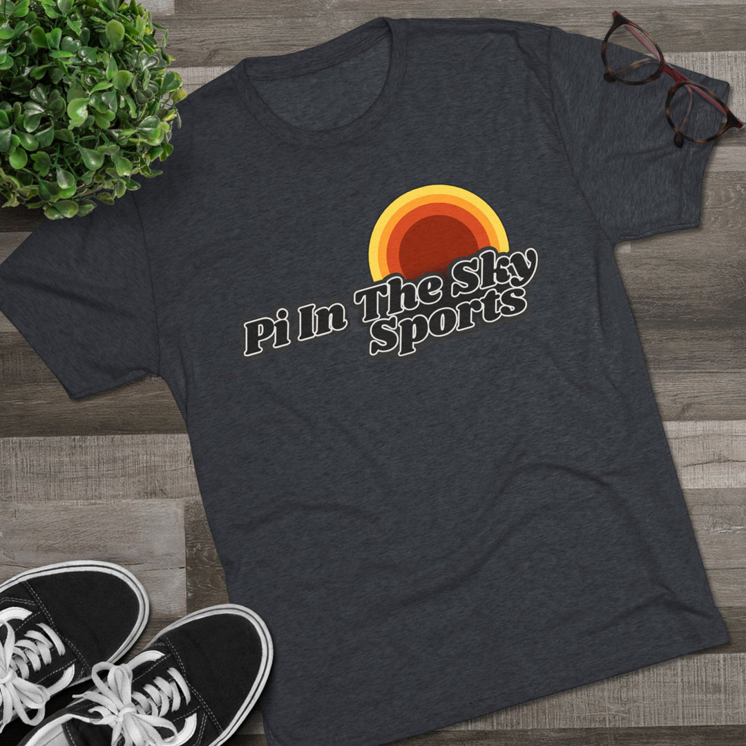 Pi In The Sky Sports Sunset Tee | Retro Crew Shirt | Vintage-Inspired Fan Apparel