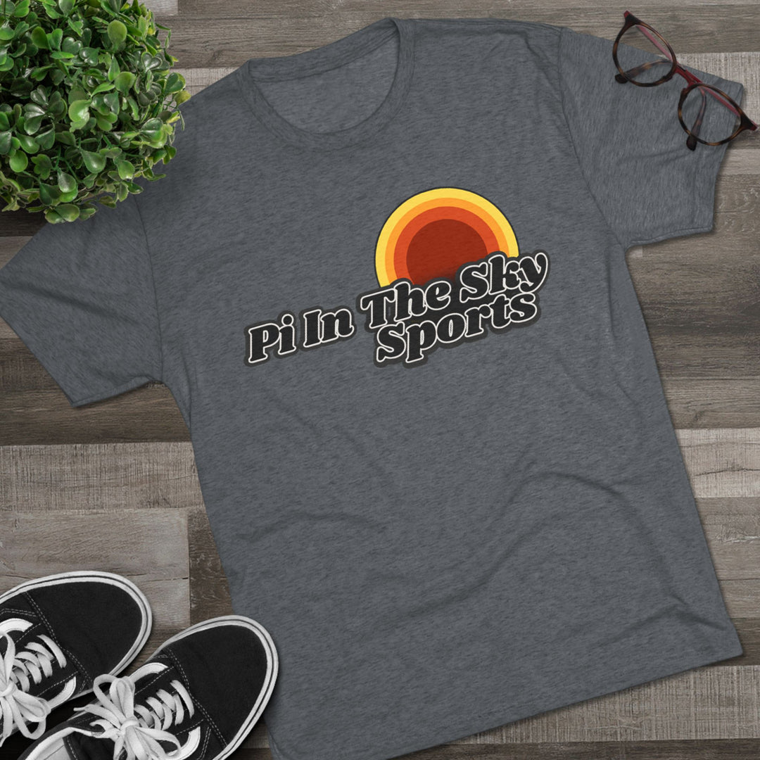 Pi In The Sky Sports Sunset Tee | Retro Crew Shirt | Vintage-Inspired Fan Apparel