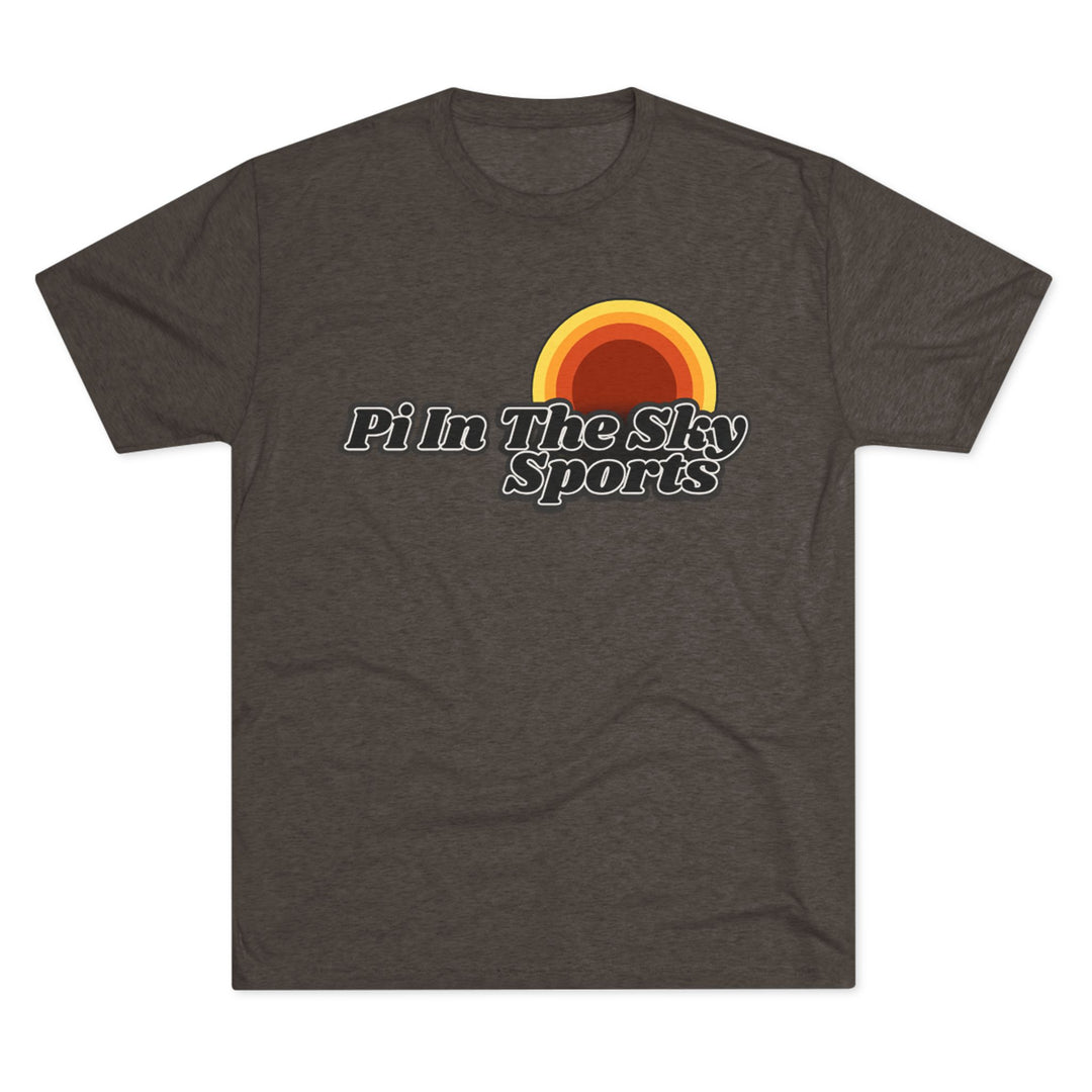 Pi In The Sky Sports Sunset Tee | Retro Crew Shirt | Vintage-Inspired Fan Apparel
