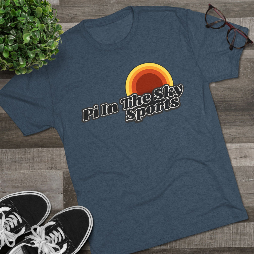 Pi In The Sky Sports Sunset Tee | Retro Crew Shirt | Vintage-Inspired Fan Apparel