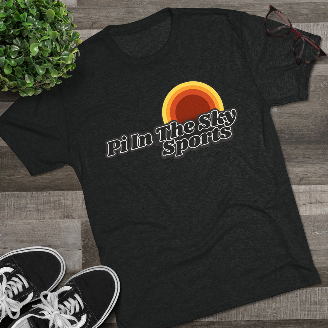 Pi In The Sky Sports Sunset Tee | Retro Crew Shirt | Vintage-Inspired Fan Apparel